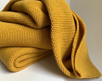 100% merino wool blanket / babydecke gestrickt merino wolle / baby blanket