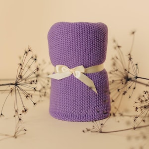 100% merino wool blanket / babydecke gestrickt merino wolle / baby blanket