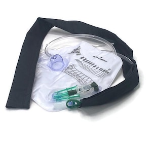 VELCRO CLOSURE.Black Foley Bag Tube Cover,Foley Catheter Medical Supplies,Urine Drain Tube Cover,Sturdy Fabric.2inch X 42 inch.