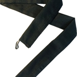 VELCRO CLOSURE. Black Foley Bag Tube Cover,Urine Drain Tube Cover,Catheter Privacy Sleeve. 100% cotton. 2”X42”.