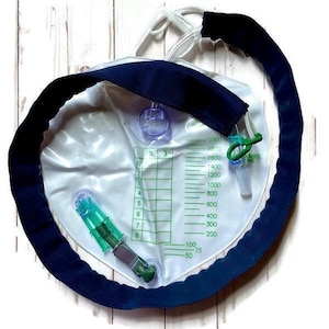 Foley Bag Tube Cover.Foley Catheter Medical Supplies.Navy Blue.Urine Drain Tube Cover.Catheter Privacy Sleeve.100% cotton. 2 inchX42 inch.