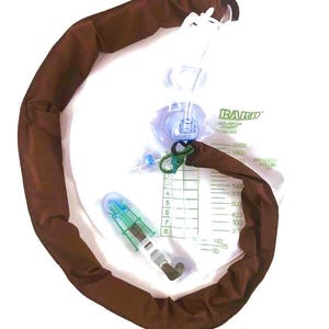 Foley Bag Tube Cover, Brown,Foley Catheter Medical Supplies, Urine Drain Tube Cover. Catheter Privacy Sleeve. 100% cotton. 2 inch X 42 inch.