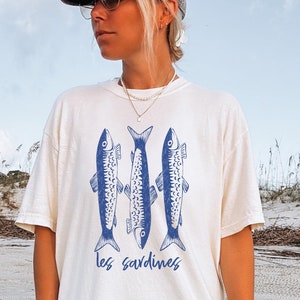 Comfort Colors Sardine Shirt Tinned Fish French Shirt Tomato Girl Summer Coastal Granddaughter Downtown Girl Fisherman Aesthetic Clothing