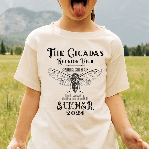 Cicada Toddler Short Sleeve Tee 2024 Cicada Emergence Youth Kids Teenager Shirt Bug Insect enthusiasts Boy Girl T-shirt Summer Outdoor Lover