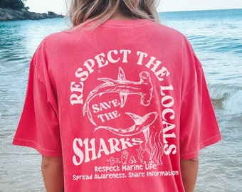 Hammerhead Shark Comfort Colors Shirts For Shark Lover Marine Biology Tees Ocean Conservation Surfing Tshirt Sea Creature Vintage Graphic