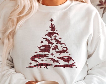 Divertente maglione natalizio con alligatore per feste di lavoro, regali con alligatore della Florida, felpa per le vacanze con alligatore, maglietta per la famiglia con alligatore, amante dei rettili