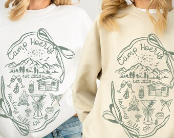 Personalisierte Camp-Junggesellinnenabschieds-Sweatshirts, individuell gestaltete Camp-Junggesellinnenabschieds-Sweatshirts, Junggesellinnenabschieds-Partys im Stil von Hüttencrew-Outdoor-Aktivitäten