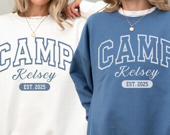 Custom Camp Bach Bachelorette Sweatshirt, Lake Bachelorette Last Trail Before Veil Crewneck, Personalized Mountain Shirt, Camping Party Gift