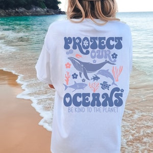 Protect Our Oceans Waves Riders Surfing Comfort Colors Shirt, Save Our Ocean, Whale Dolphin Oversized Trendy Beach Tee, VSCO Aesthetic Gifts