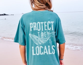 Humpback Whale Comfort Color Shirt Blue Whale Lover T-shirt dla miłośników plaży Humpback Whale Tee dla obrońców środowiska morskiego Prezent dla miłośników wielorybów