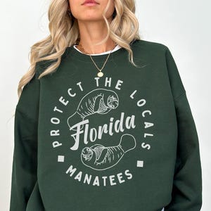 Preppy Save The Manatees Sweatshirt, Manatee Pullover, Ocean Conservation, Florida Manatee, Manatee Lover, Florida Sweatshirt, Gift For Mom