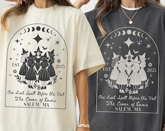Comfort Colors Witchy Bride Bachelorette T Shirt Halloween Bach Party Shirt Witchy Bride Gift Bride and Coven Celestial Gothic Wedding Tees
