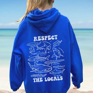 Trendy Shark Hoodie For Shark Lover Gift, Summer Ocean Hoodie, Nature Animal Lover Sweatshirt, Protect Our Ocean Tee, Oversize Y2k VSCO Top