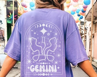 Zwillinge Shirt Sternzeichen Shirt Geschenk für Zwillinge, Sternzeichen Zwillinge T Shirt, Horoskop Sternzeichen Zeichen Shirt Geburtstagsgeschenk Zwillinge Kleidung Zwillinge Geburtstag