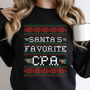 Merry Certified Public Accountant Christmas Sweater For CPA| CPA Gift | Accounting Funny Tacky Xmas Crewneck| Cute Christmas Sweater Gift