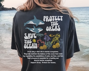Orca Whale Comfort Colors Shirt For Orca Lover Gift For Daughter Marine Biologist Gifts Ocean Conservation T-shirt Biology Graduate Gift Tee