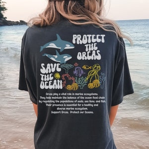 Orca Whale Comfort Colors Shirt For Orca Lover Gift For Daughter Marine Biologist Gifts Ocean Conservation T-shirt Biology Graduate Gift Tee