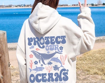 Wave Riders Surfing Hoodie, Protect Our Oceans, Save Our Ocean, Summer Hoodies, Oversized Trendy Hoodie, VSCO Hoodie Preppy Aesthetic Gifts