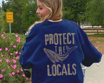 Protect The Whales Sweatshirt: Coastal Ocean Orca Humpback Whale Hoodie