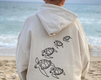 Wave Riders Surfing Turtle Hoodie, Respect Our Locals, Save The Turtles, Summer Trendy Beach Sweater Animal Lover Preppy Aesthetic Gift For
