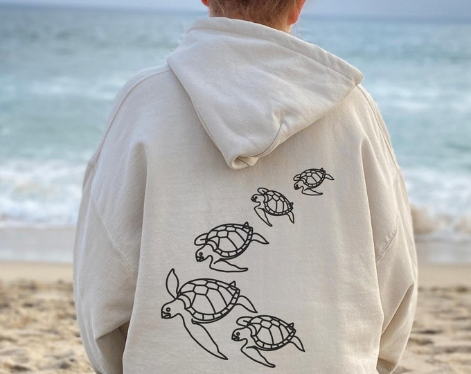 Wave Riders Surfing Turtle Hoodie, Respect Our Locals, Save The Turtles, Summer Trendy Beach Sweater Animal Lover Preppy Aesthetic Gift For
