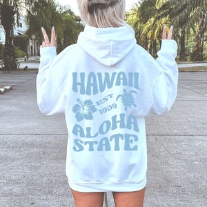 Hawaii Beach Surf Hoodie, Hawaii Aloha Hoodie, Oversized Hoodie, Trendy Hoodie, Tumblr Hoodie, Aesthetic Hoodie, VSCO Hoodie, Words On Back