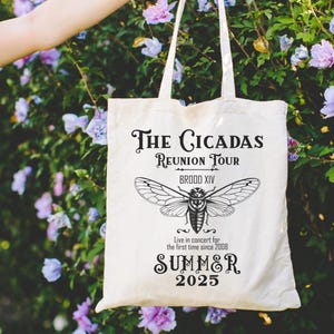 Cicada Tote Bag Cicada 2024 Emergence Tote Insect Bug Lover Outdoor Reusable Cotten Canvas Shopping Bag Nature Lover Gift Entomology Gift
