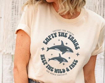 Save The Orcas Shirt For Whale Lover, Empty The Tanks Tshirt, Protect The Orcas, Environmental Sea Nature Conservation, End Whale Captivity