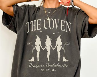 Custom Witchy Bachelorette Shirts Halloween Bachelorette Party Tshirt Witchy Bride Tees Spooky Bridesmaid Bach Gifts Gothic Wedding Team Top