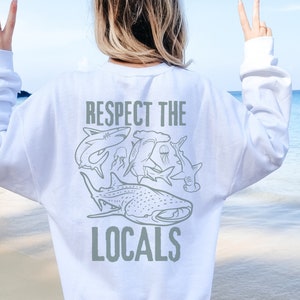 Preppy Ocean Sweatshirt, Shark Pullover, Ocean Conservation, Save the Ocean, Whale Shark Lover, Indie Sweat, Beach Bum Trendy Y2k Clothes