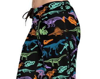 Dinosaur Skeleton Pajama Pants for Women, Super Soft Dark Academia
