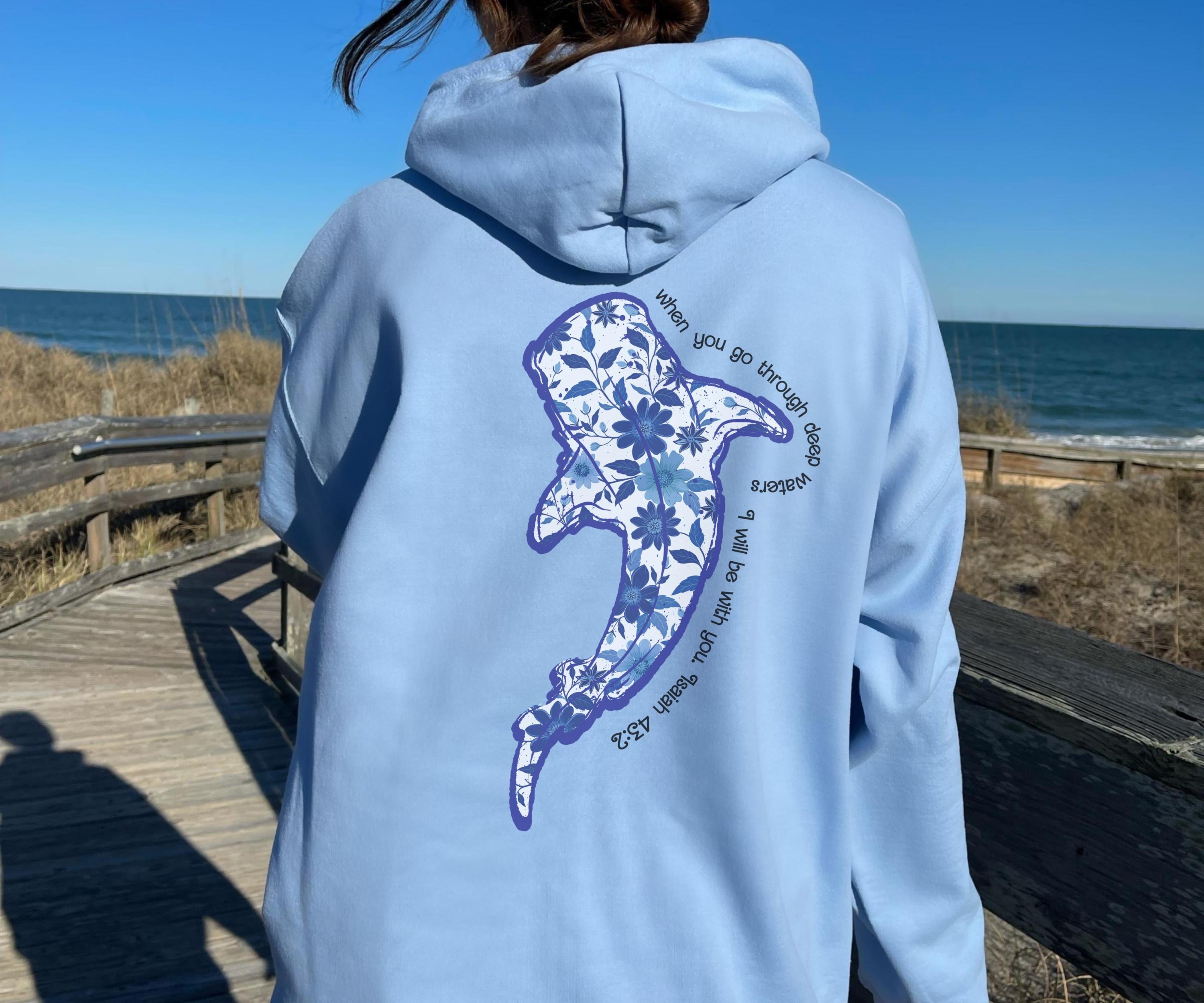 Vintage Whale Shark Floral Hoodie, Beachy Hoodie, Jesus Hoodie, Christian Crewneck Beachy Ocean Summer Top, Whaleshark Hoodie, Coconut Girl