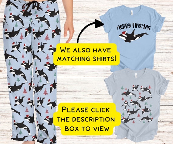 Funny Orca Women s Pajama Pants Christmas Orca Whales Drawstring Lounge Pants Killer Whale PJs Holiday Christmas Jammies Gift For Her