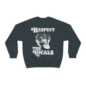 Preppy Ocean Sweatshirt, Manatee Pullover, Manatee Conservation, Save the Manatees, Manatee Lover, Indie Sweat, Beach Bum Trendy Y2k Clothes Dark Heather