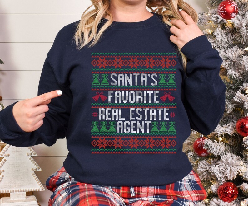 Christmas Real Estate Broker Sweatshirt Holiday Real Estate Etsy