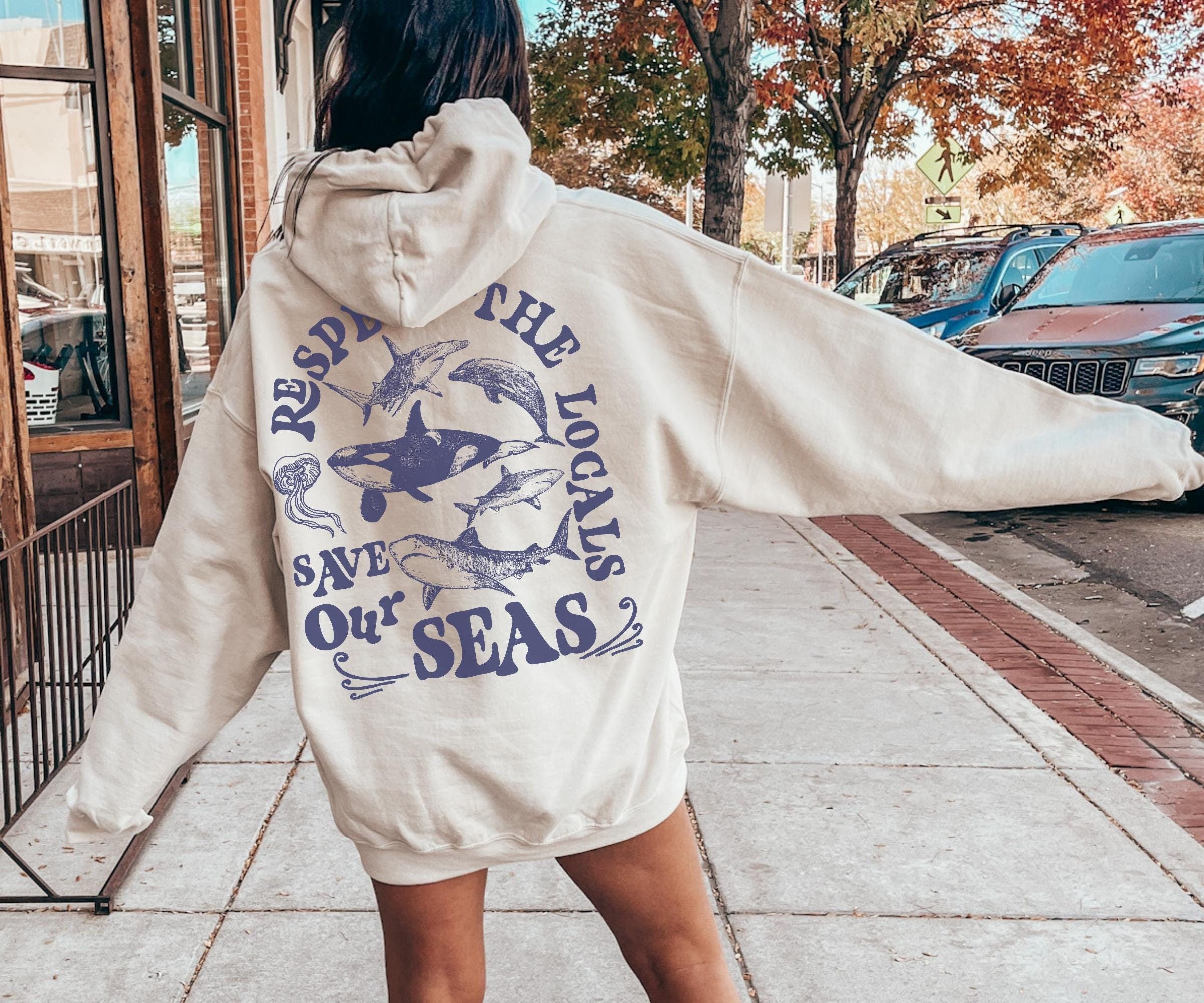 Underwater Sea Animal Vintage Hoodie Gift for Marine Biologist