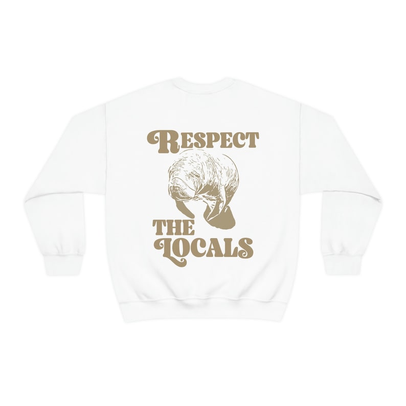 Preppy Ocean Sweatshirt, Manatee Pullover, Manatee Conservation, Save the Manatees, Manatee Lover, Indie Sweat, Beach Bum Trendy Y2k Clothes White