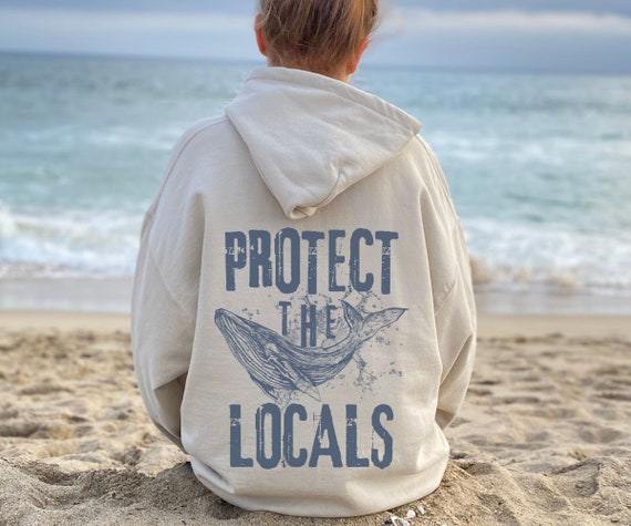 Respect The Local Whales Hoodie Blue Whale Conservation Sweatshirt Respect The Local Humpback Hoodie Orca Lover Ocean Indie Hoodie