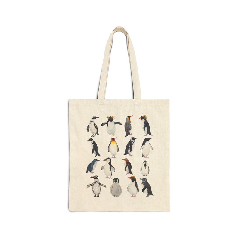 Penguin Tote Bag: Cotton Canvas Zoo Aquarium Gift image 4