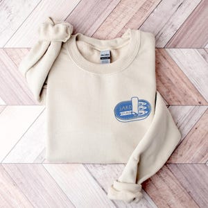 Embroidered Sardine Sweatshirt, Fish Crewneck, Vintage Sardine Coastal Fisherman Aesthetic Top, Preppy Retro European, Foodie Travel Sweater image 6
