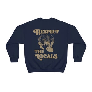 Preppy Ocean Sweatshirt, Manatee Pullover, Manatee Conservation, Save the Manatees, Manatee Lover, Indie Sweat, Beach Bum Trendy Y2k Clothes Navy