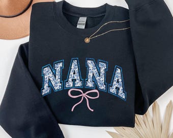 Floral Toile Nana Sweatshirt and Hoodie, Cute Nana Sweatshirt, Mother's Day Gift, Mommy Shirt, New Mom Gift, Gift for Mother, Grandma Shirt