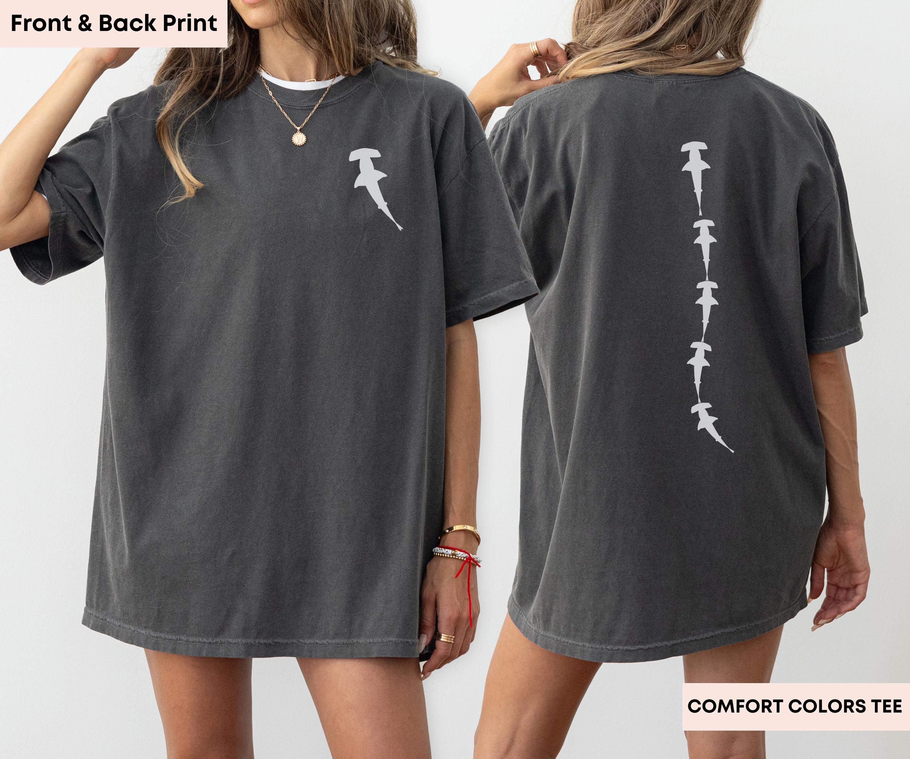 Comfort Colors Hammer Head Shark T-Shirt, Save The Ocean Marine Biologist Tee, Surfer Daughter Gift, Summer Nature Top, Front And Back Print