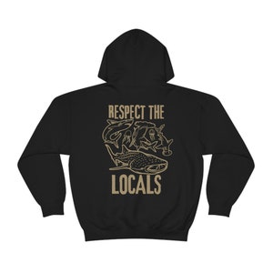 Wave Riders Surfing Hoodie, Respect The Local, Save The Shark, Summer Hoodie, Oversized Trendy Hoodie, VSCO Sweatshirt Preppy Aesthetic Gift 画像 7