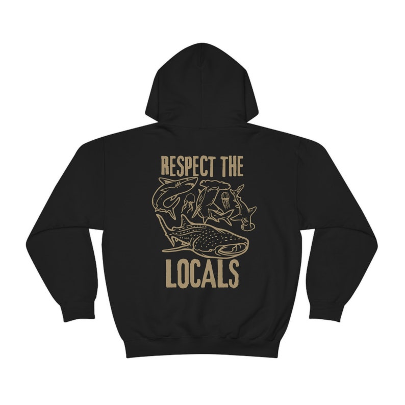 Wave Riders Surfing Hoodie, Respect The Local, Save The Shark, Summer Hoodie, Oversized Trendy Hoodie, VSCO Sweatshirt Preppy Aesthetic Gift 画像 7