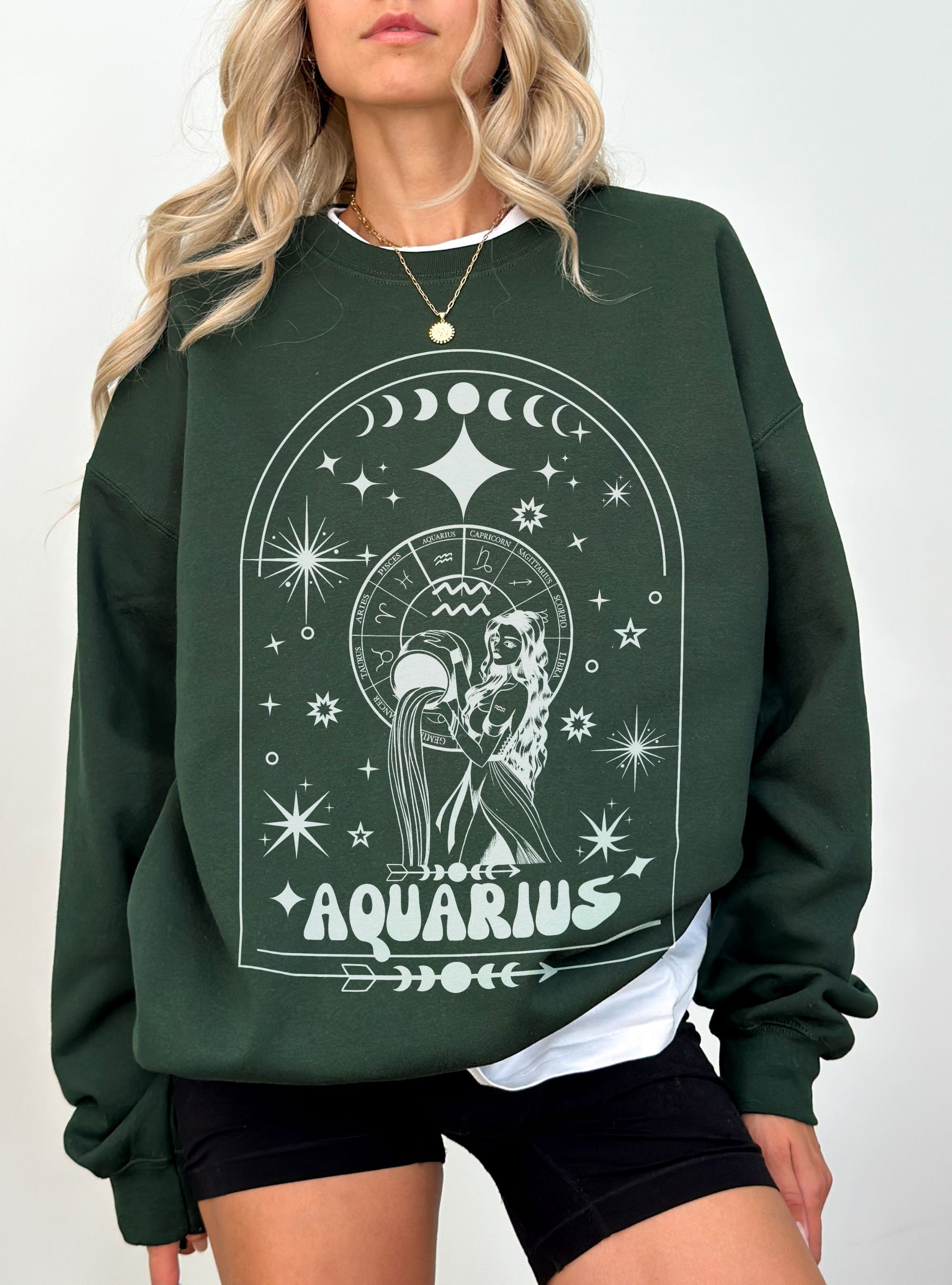 Preppy Aquarius Sweatshirt Aquarius Gifts Astrology Clothing