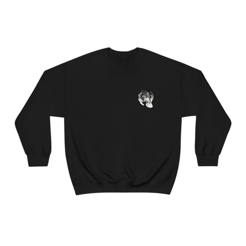 Preppy Ocean Sweatshirt, Manatee Pullover, Manatee Conservation, Save the Manatees, Manatee Lover, Indie Sweat, Beach Bum Trendy Y2k Clothes Black