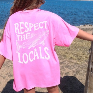 Respect the Locals T-shirt for Shark Lover Trendy Oversize - Etsy