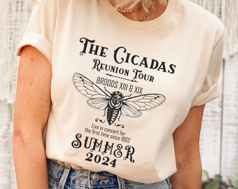 Cicada Shirt 2024 Cicada Emergence Unisex Jersey Short Sleeve Tee Funny Cicada Concert T-shirt Bug Humor Goblincore Insect Tee Nature Lover