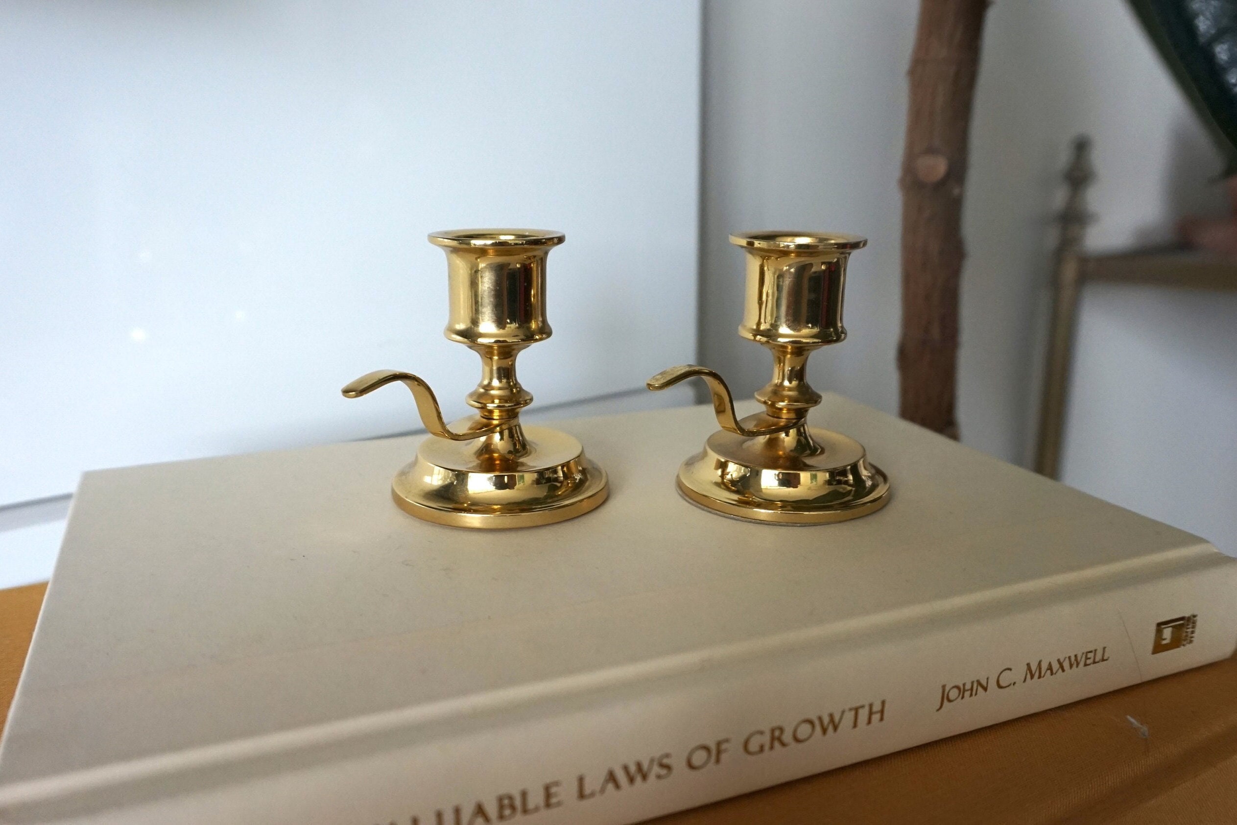 Vintage Brass Decorative Urn Candlestick 